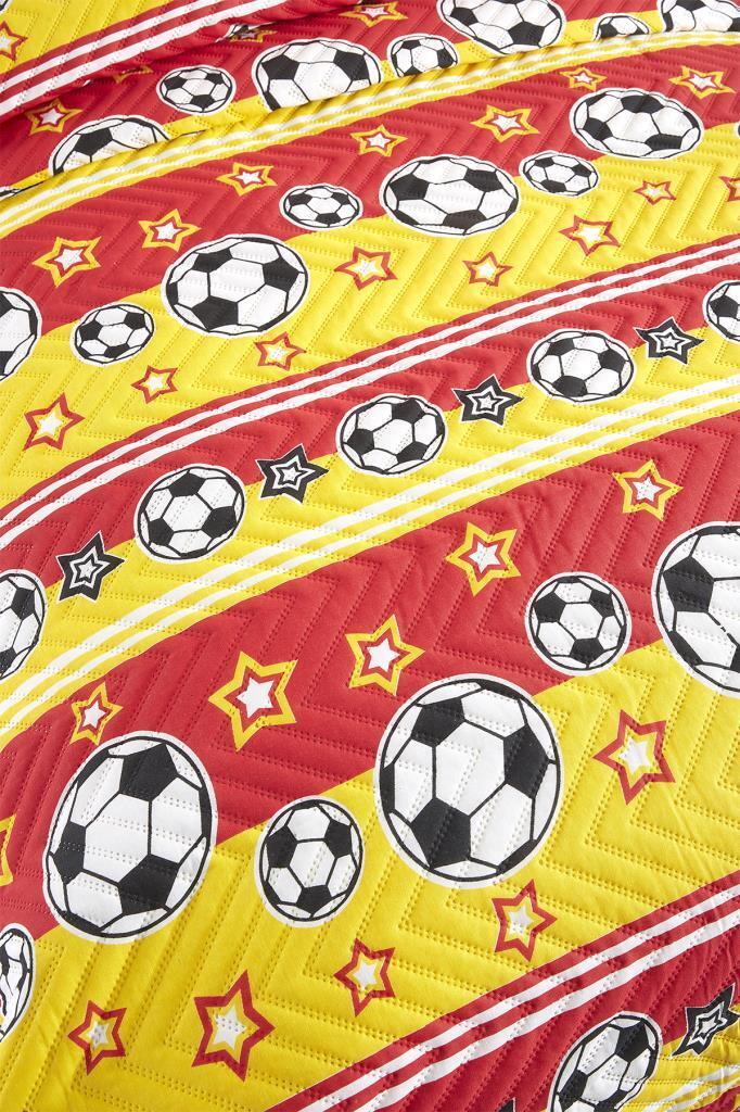 Ultrasonik Kapitoneli Şampiyon Tek Kişilik Yatak Örtüsü Sarı Kırmızı - 7