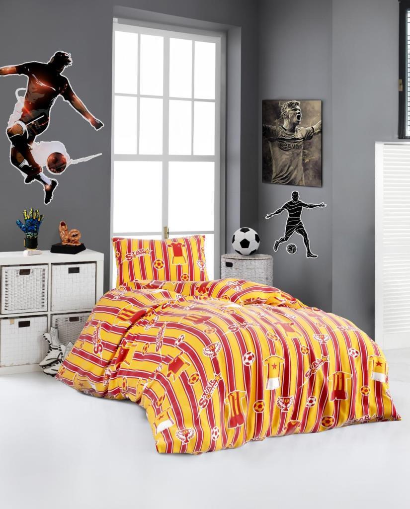 Ultrasonik Kapitoneli Star Tek Kişilik Pike Takımı 160x235 cm Sarı Kırmızı - 1