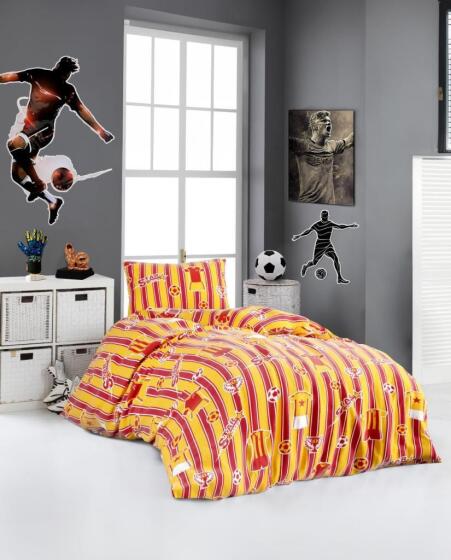 Ultrasonik Kapitoneli Star Tek Kişilik Pike Takımı 160x235 cm Sarı Kırmızı - Çeyiz Diyarı