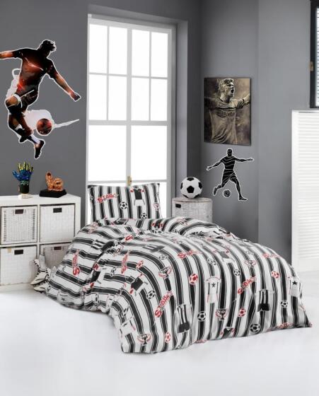 Ultrasonik Kapitoneli Star Tek Kişilik Pike Takımı 160x235 cm Siyah Beyaz - Çeyiz Diyarı