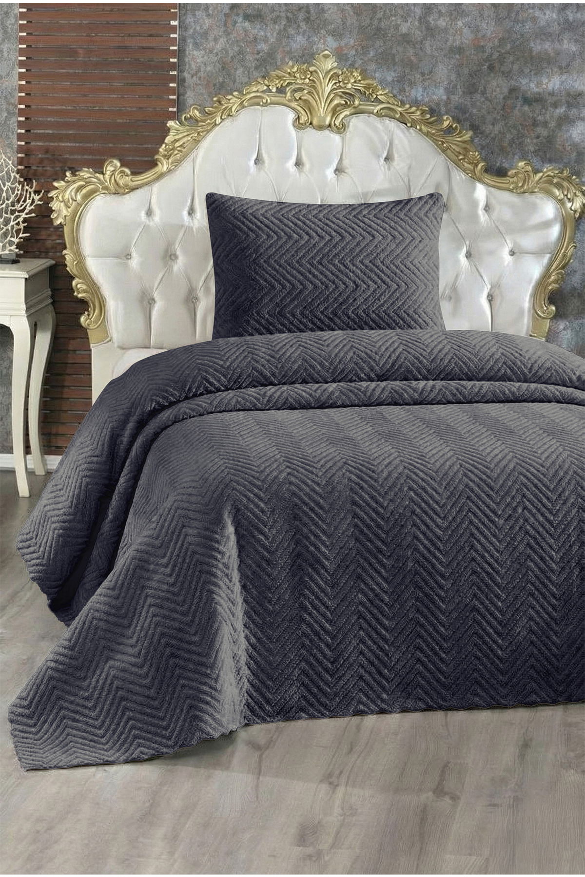 Ultrasonik Welsoft Tek Kişilik Yatak Örtüsü 180x230 Antrasit - 1