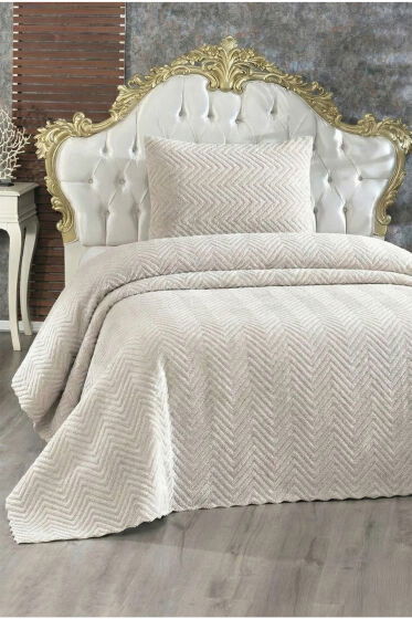 Ultrasonik Welsoft Tek Kişilik Yatak Örtüsü 180x230 Cappucino - Çeyiz Diyarı