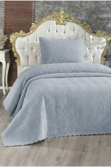 Ultrasonik Welsoft Tek Kişilik Yatak Örtüsü 180x230 Gri - Çeyiz Diyarı