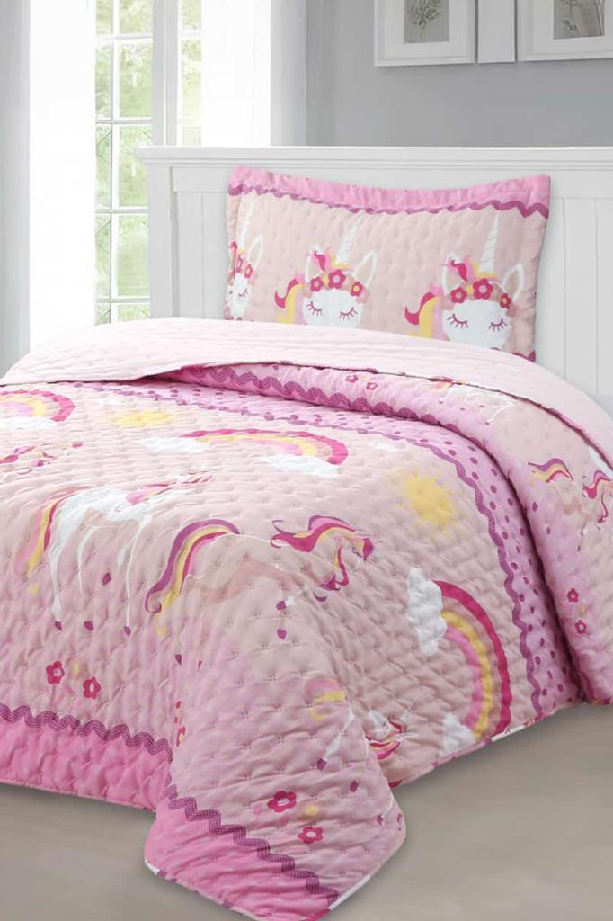 Unicorn Genç Ve Çocuk Tek Kişilik Yatak Örtüsü 180x240 - 1