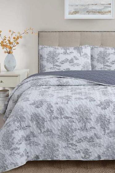 Uniqe Elyaf Dolgulu Çift Kişilik 240x260 Cm Yatak Örtüsü Gri - Çeyiz Diyarı