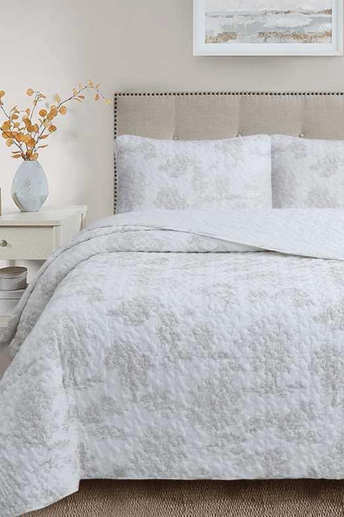 Uniqe Elyaf Dolgulu Çift Kişilik 240x260 Cm Yatak Örtüsü Krem - 1