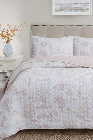 Uniqe Elyaf Dolgulu Çift Kişilik 240x260 Cm Yatak Örtüsü Pudra - Çeyiz Diyarı