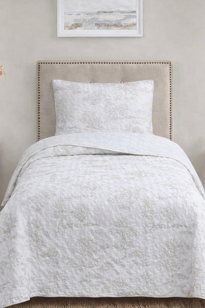 Uniqe Elyaf Dolgulu Tek Kişilik 180x240 Cm Yatak Örtüsü Krem - 1