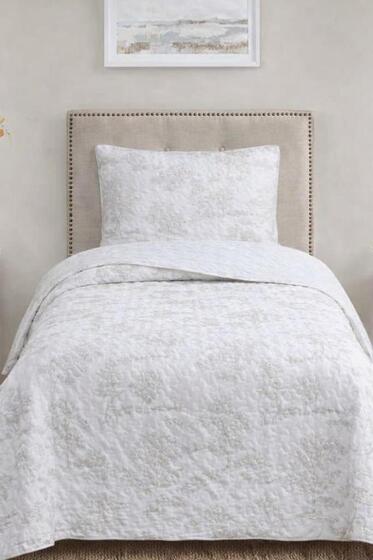 Uniqe Elyaf Dolgulu Tek Kişilik 180x240 Cm Yatak Örtüsü Krem - Çeyiz Diyarı