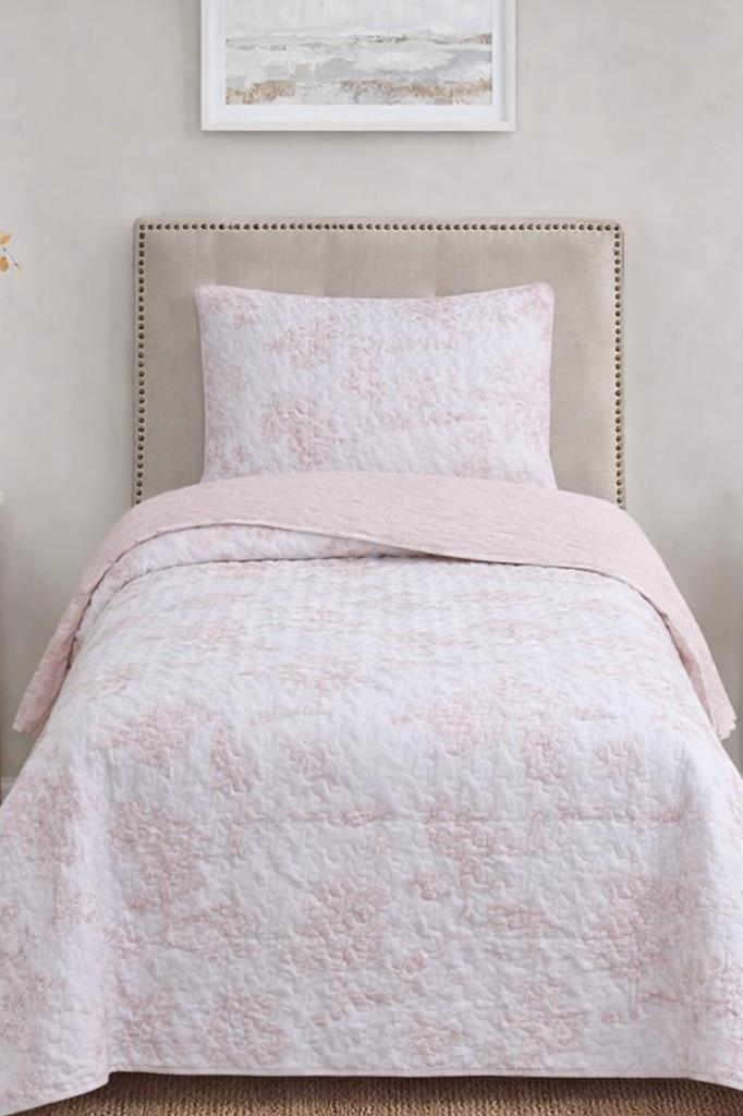 Uniqe Elyaf Dolgulu Tek Kişilik 180x240 Cm Yatak Örtüsü Pudra - 1
