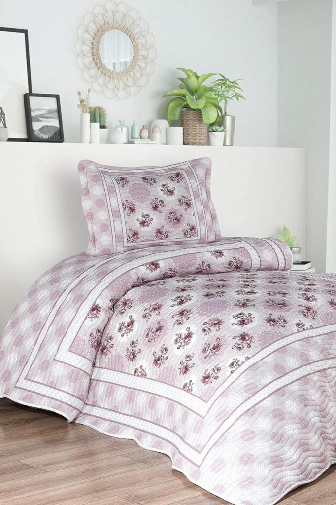 Valen Baskılı Kapitoneli Tek Kişilik Yatak Örtüsü - 1