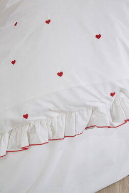 Valentine Love Nakışlı 6 Parça Nevresim Takımı Kırmızı - 2