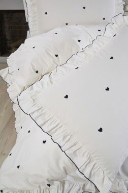 Valentine Love Nakışlı 6 Parça Nevresim Takımı Lacivert - 4