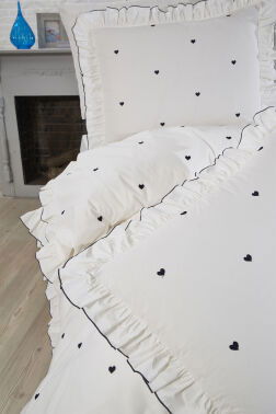 Valentine Love Nakışlı 6 Parça Nevresim Takımı Lacivert - 5