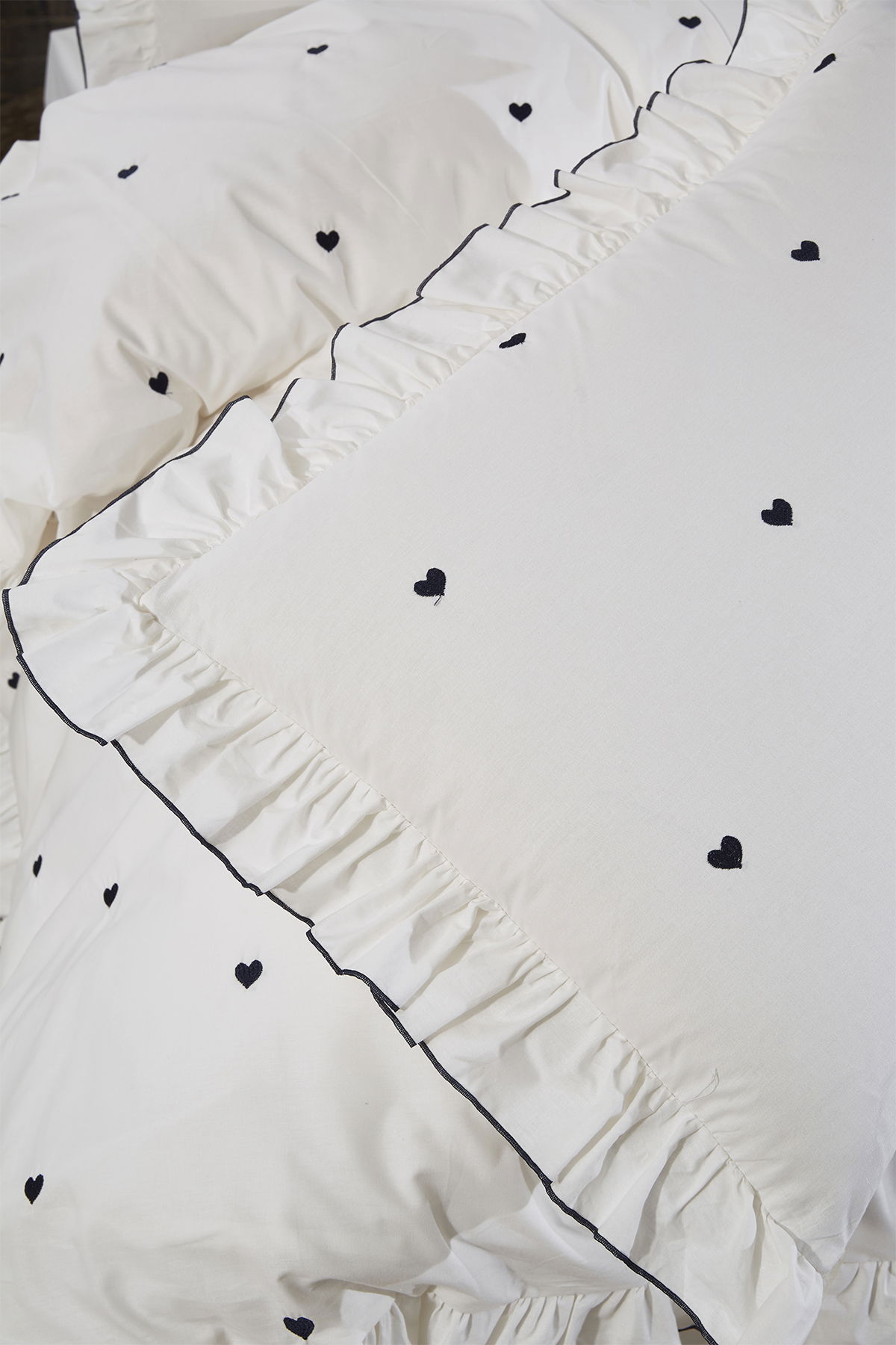 Valentine Love Nakışlı 6 Parça Nevresim Takımı Lacivert - 6