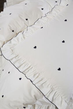 Valentine Love Nakışlı 6 Parça Nevresim Takımı Lacivert - 6