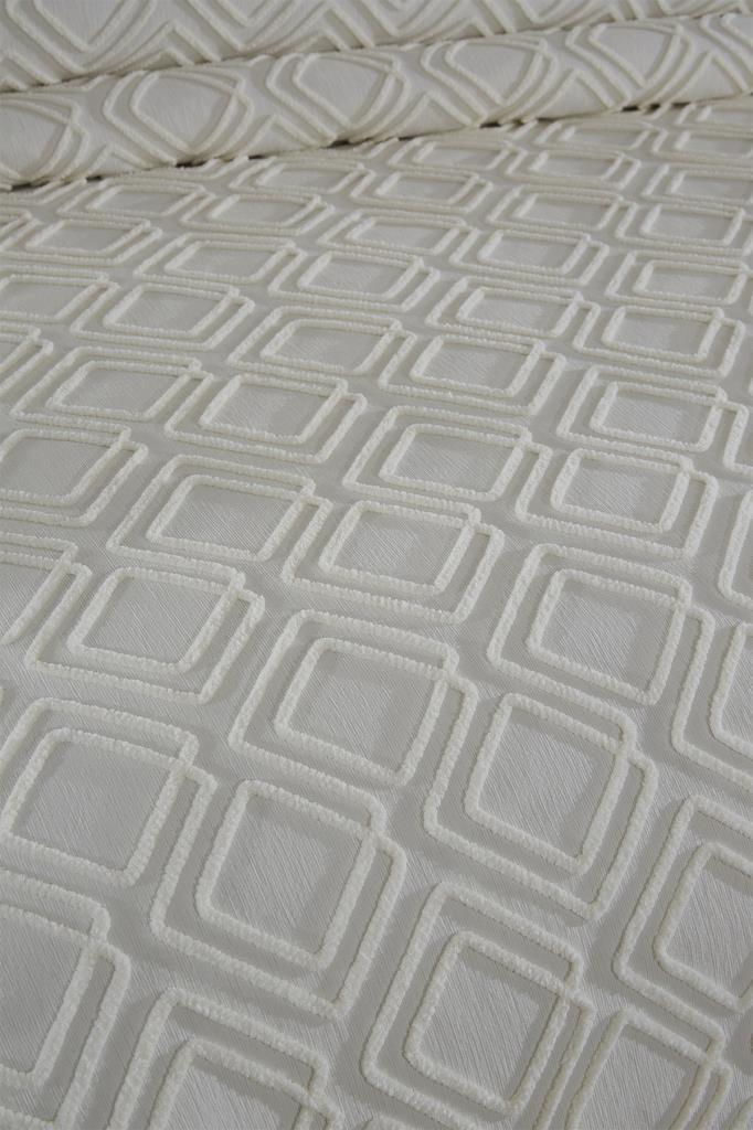 Velisa Çift Kişilik Şönil Desenli 235x250 cm Pike Takımı Krem - 3