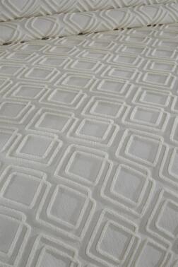 Velisa Çift Kişilik Şönil Desenli 235x250 cm Pike Takımı Krem - 3