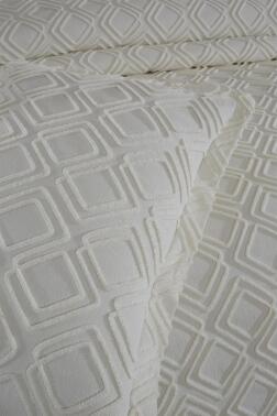 Velisa Çift Kişilik Şönil Desenli 235x250 cm Pike Takımı Krem - 4