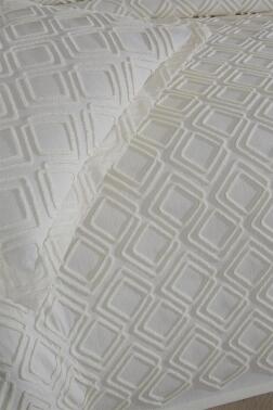 Velisa Çift Kişilik Şönil Desenli 235x250 cm Pike Takımı Krem - 7