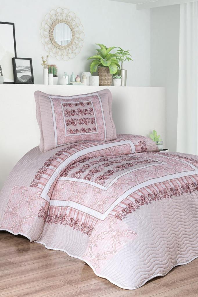 Ventora Baskılı Kapitoneli Tek Kişilik Yatak Örtüsü - 1