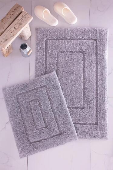 Vina 2'li Paspas Takımı Gri - Çeyiz Diyarı