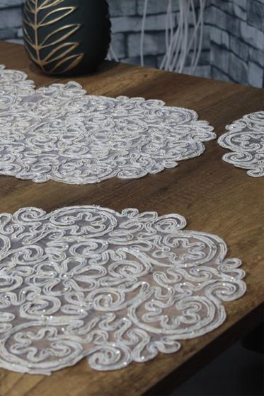 Violet Kordone 7 Parça Yemek Takımı Cappucino - Çeyiz Diyarı (1)