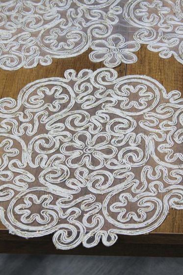 Violet Kordone 7 Parça Yemek Takımı Krem Gold - Çeyiz Diyarı (1)
