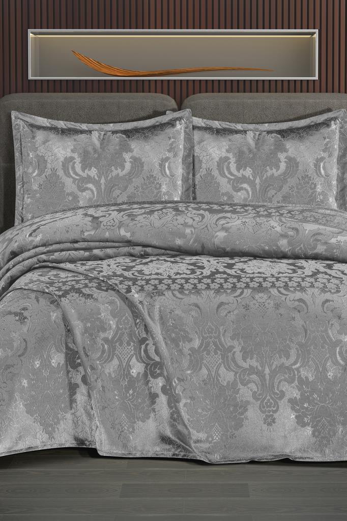 Violetta Şönil Çift Kişilik Yatak Örtüsü 240x260 cm Gri - 1