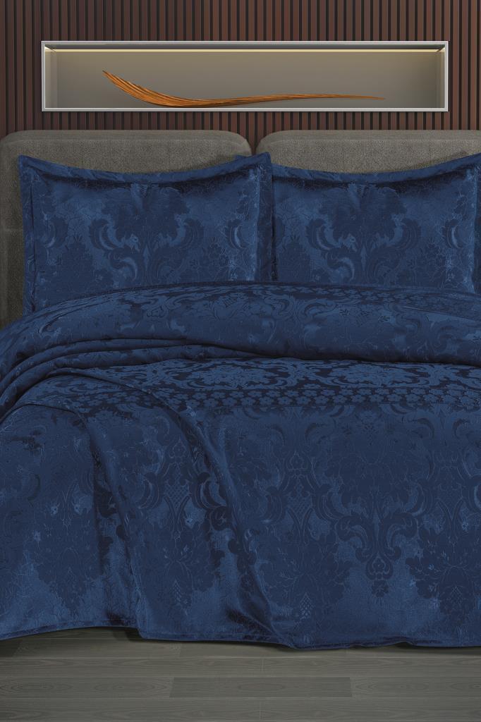 Violetta Şönil Çift Kişilik Yatak Örtüsü 240x260 cm Lacivert - 1