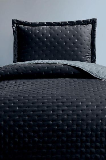 Washed Soft Çift Taraflı Tek Kişilik Yatak Örtüsü Lacivert - Çeyiz Diyarı