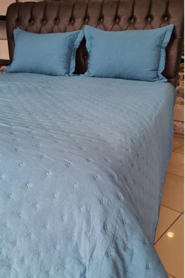Washed Soft Tek Kişilik Yatak Örtüsü Petrol - Çeyiz Diyarı (1)