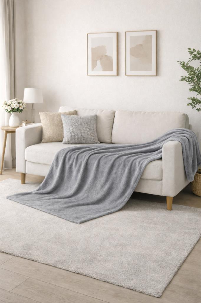 Wella Soft 130x170 cm Tv Battaniyesi Gri - 1