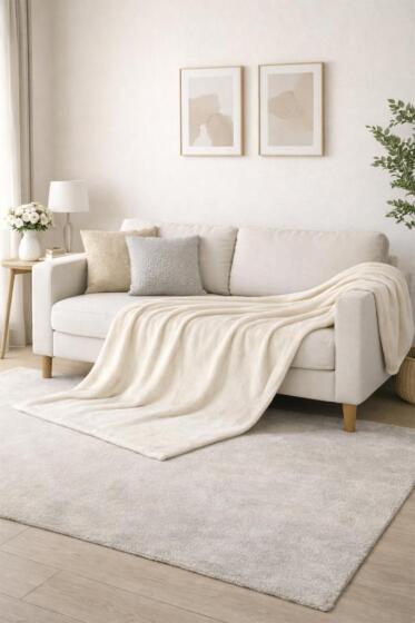 Wella Soft 130x170 cm Tv Battaniyesi Krem - Çeyiz Diyarı