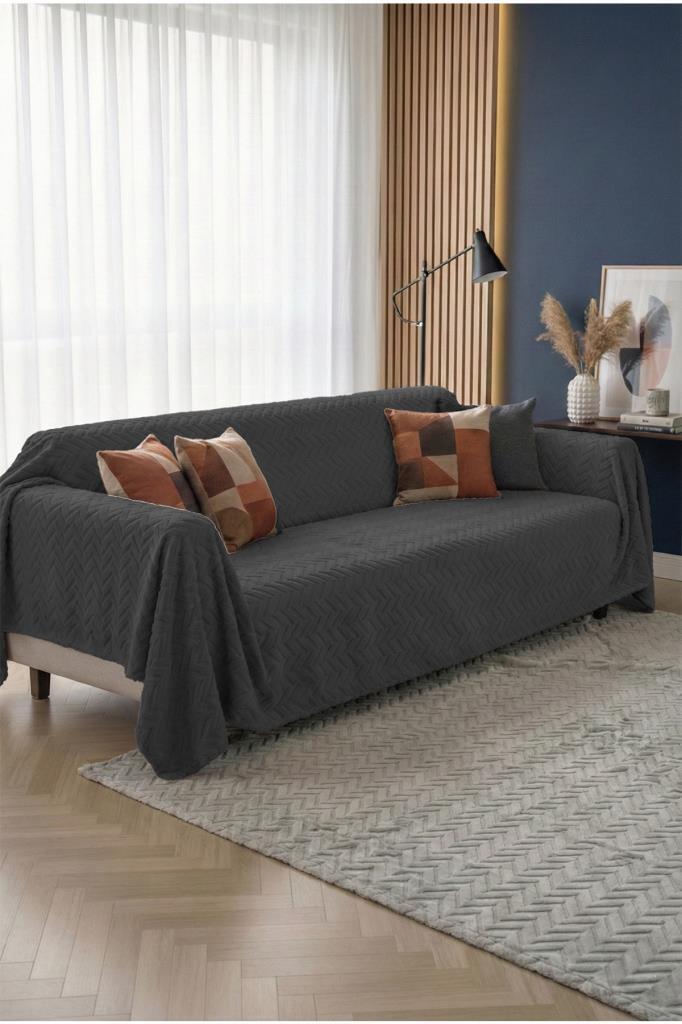 Wellsoft Süngerli Koltuk Örtüsü 170x210 Cm Koyu Gri - 1