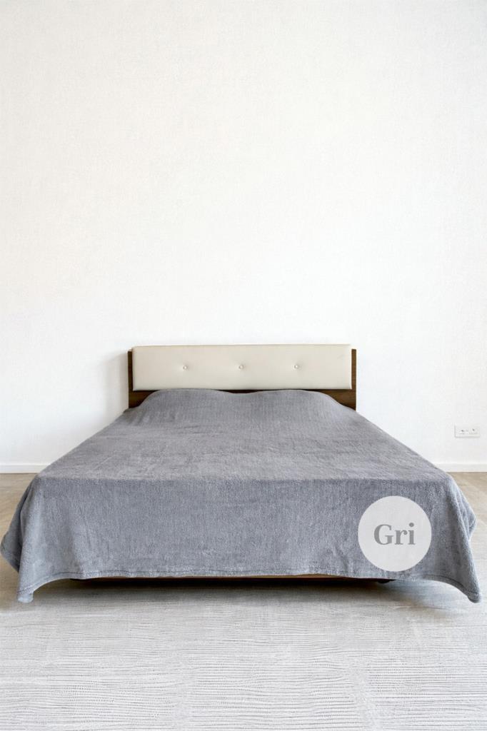 Welsoft Çift Kişilik Battaniye 200x220 cm Gri - 1