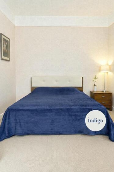 Welsoft Çift Kişilik Battaniye 200x220 cm İndigo - Çeyiz Diyarı