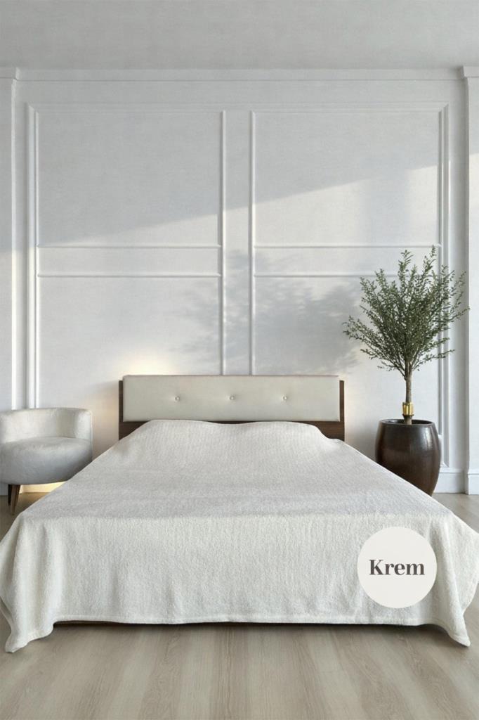 Welsoft Çift Kişilik Battaniye 200x220 cm Krem - 1