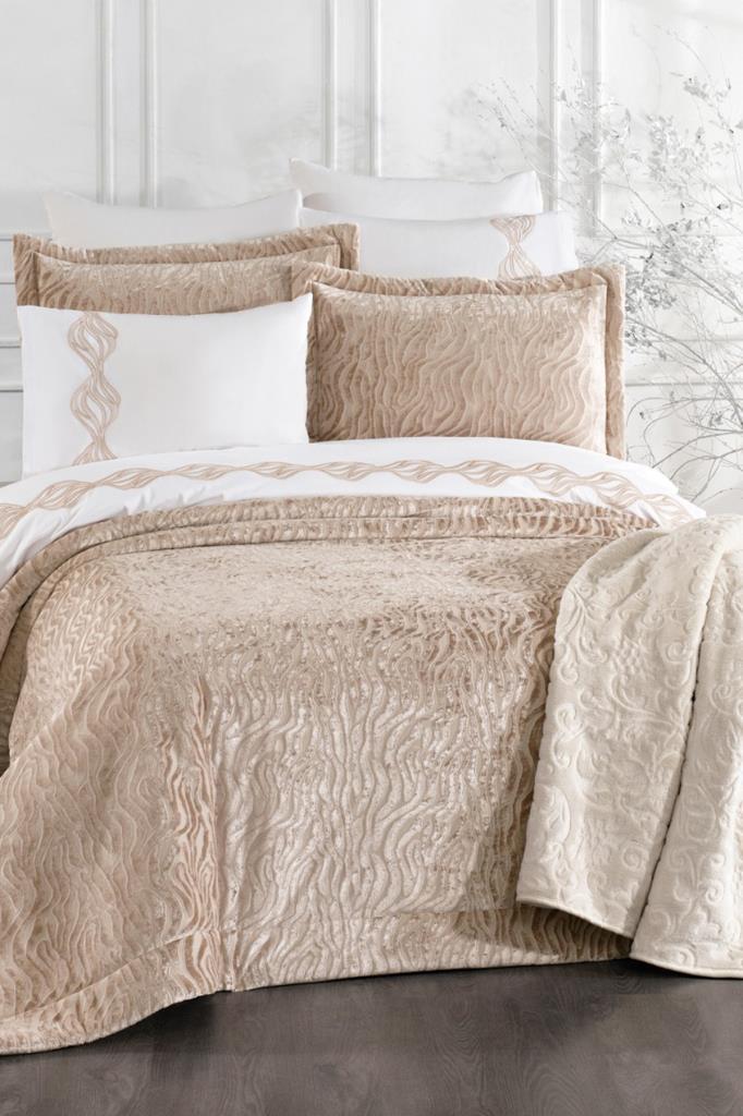 Yakut 10 Parça Battaniyeli Çeyiz Seti Bej - 1