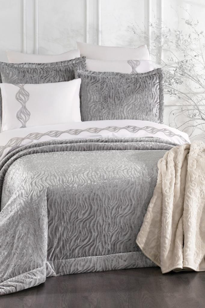 Yakut 10 Parça Battaniyeli Çeyiz Seti Gri - 1