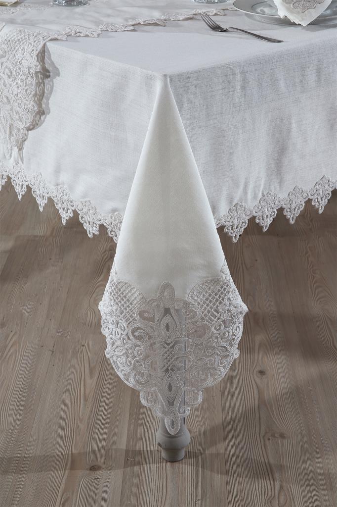 Yonca Masa Örtüsü 26 Parça Krem - 2