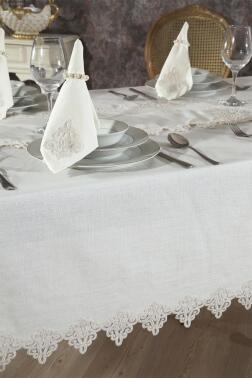 Yonca Masa Örtüsü 26 Parça Krem - 5