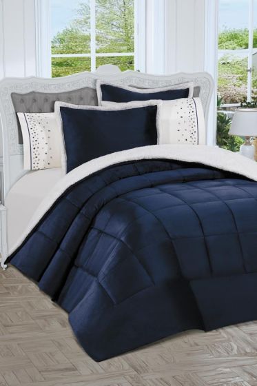 Yumi 6 Parça Comforter Çeyiz Seti Lacivert - Çeyiz Diyarı