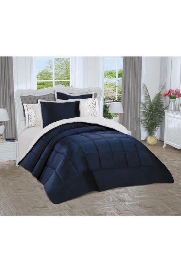 Yumi 6 Parça Comforter Çeyiz Seti Lacivert - Çeyiz Diyarı (1)