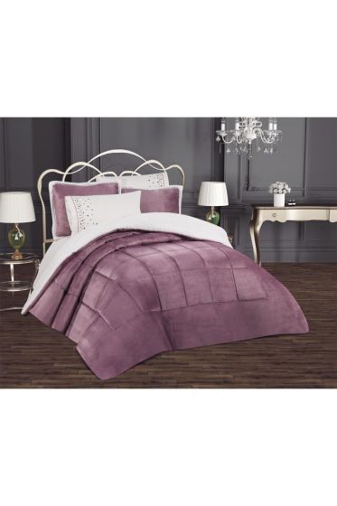 Yumi 6 Parça Comforter Çeyiz Seti Mürdüm - Çeyiz Diyarı (1)