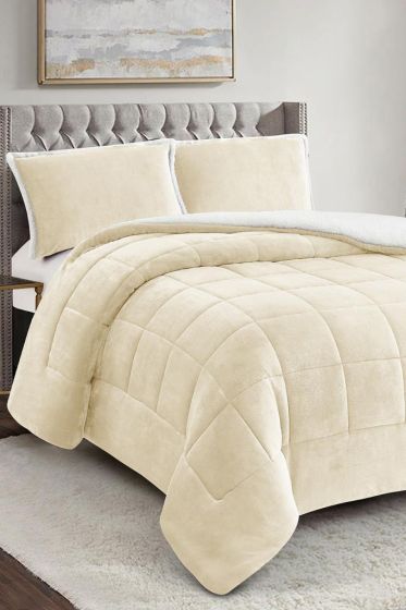 Yumi Çift Kişilik Yorgan Takımı 220x240 Cm Krem - Çeyiz Diyarı