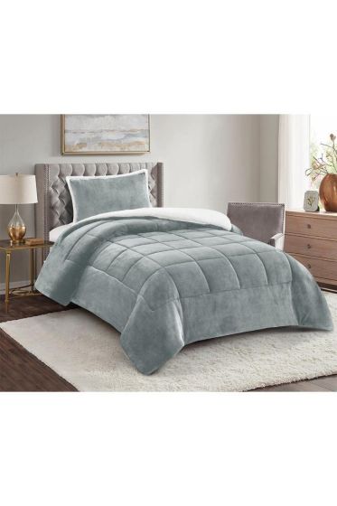Yumi Tek Kişilik Yorgan Takımı 180x230 Cm Gri - Çeyiz Diyarı (1)