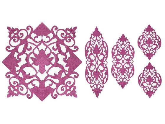 Zambak Kadife Salon Takımı 5 Parça Mor - Çeyiz Diyarı