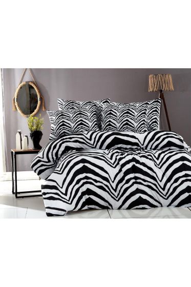 Zebra Çift Kişilik Nevresim Takımı Siyah Beyaz - Çeyiz Diyarı (1)