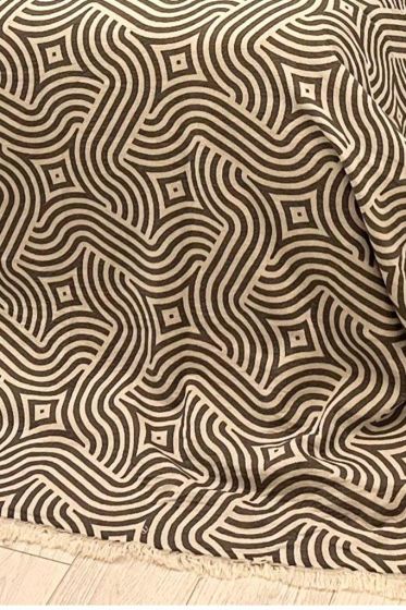 Zebra Müslin Çift Kişilik Saçaklı Pike Takımı 230x250 Antrasit - Çeyiz Diyarı (1)